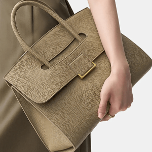 Lucia Crescent Bag - PU Leather & Nylon Shoulder Bag