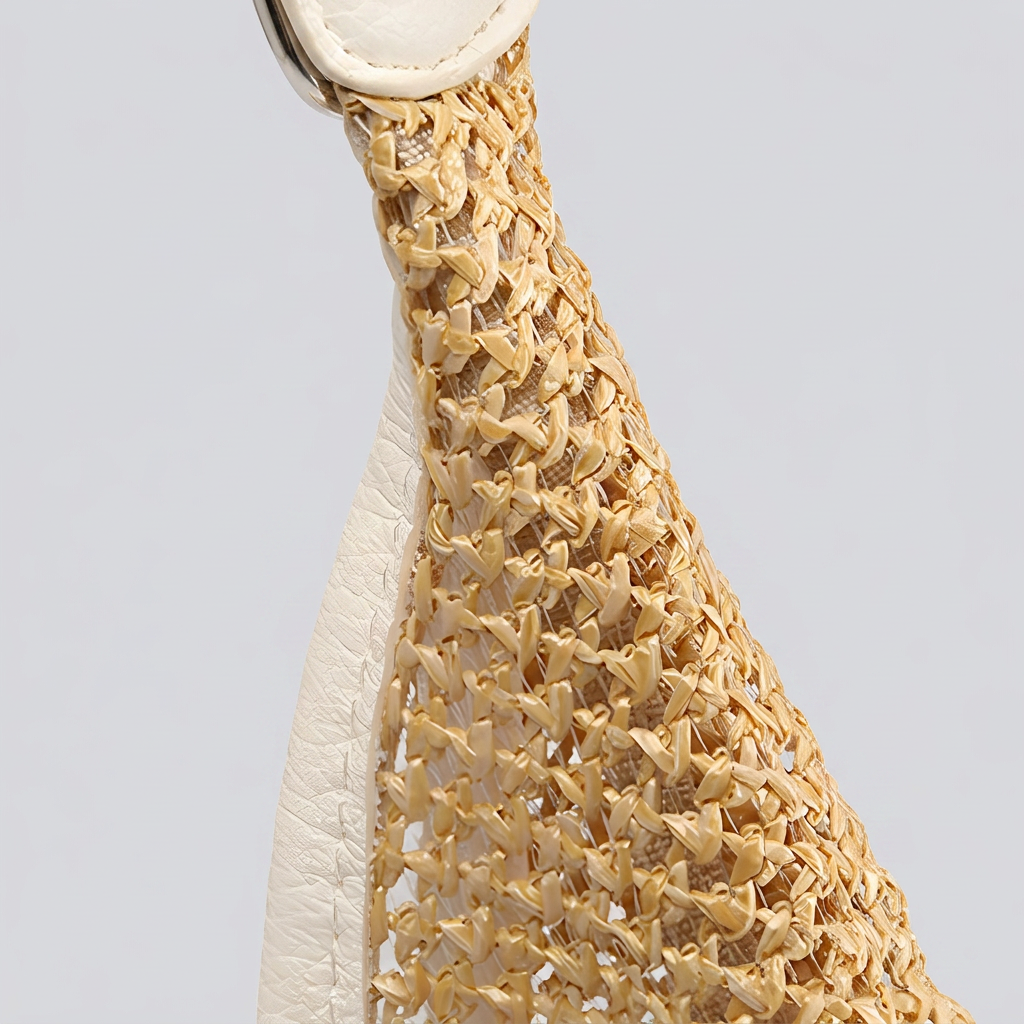 Astraea Boho Hobo Bag - Woven Straw & PU Leather - Image 11