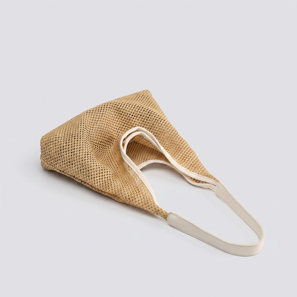 Astraea Boho Hobo Bag - Woven Straw & PU Leather - Image 12